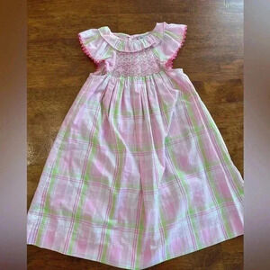 Vintage Orient Express pink green dress size 12m